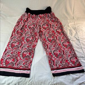 Apt. 9 Black and Red Paisley Pants Size XL